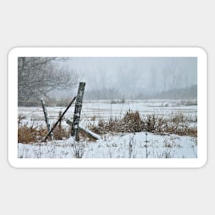 Fencepost in Winter Sticker